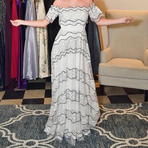 White lace maxi dress